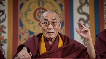 Et portrett av Dalai Lama, den åndelige lederen av tibetansk buddhisme.