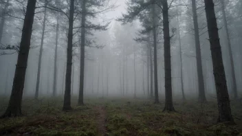 En mystisk skog med en følelse av hemmelighet og intrige.