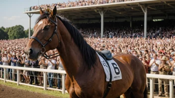 En majestetisk hest med en krone på hodet, som symboliserer dens status som en mester innen travsport.