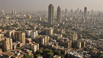 Byen Bombay i India, med sin ikoniske silhuett og travle gater.