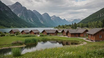 Et naturskjønt bilde av Eidsbugarden, som viser dets naturlige skjønnhet og tilknytning til Jotunheimen nasjonalpark.