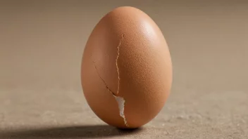 Et nærbilde av et fruktbart egg med en liten sprekk, som symboliserer potensialet for nytt liv.