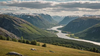 Et malerisk landskap av Heimdalen, som viser dens naturskjønnhet.