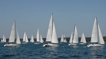 En seilregatta med flere seilbåter som konkurrerer på en solfylt dag