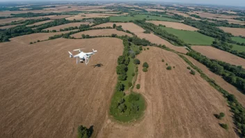 Et flyfoto av et landskap tatt fra en drone