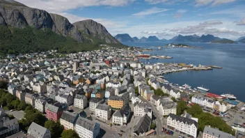 Flyfoto av Ålesund, Norge