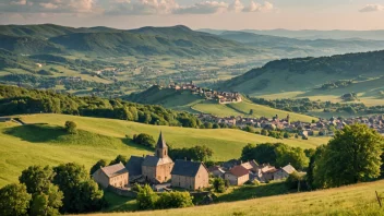 Et vakkert landskap i Auvergne, Frankrike