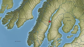 Et kart over Norge med politidistrikter markert, med fokus på ett bestemt distrikt.