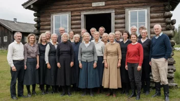 En gruppe mennesker fra en liten bygd i Norge, alle i slekt med hverandre gjennom en felles forfar.