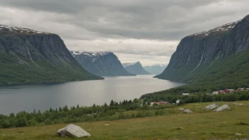 Et fredelig norsk landskap med en potensiell geografisk lokasjon eller område