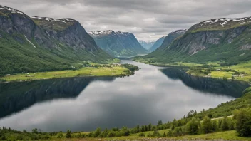 En malerisk dal i Norge med en rolig atmosfære.