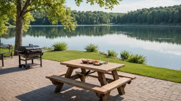 Et idyllisk utendørs grillsted perfekt for en sommergrill.