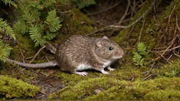 En liten, lodden gnager med en rund kropp og kort hale, som står på bakbeina i en eng med gress.