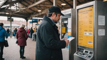 En billettluker eller billettautomat med en tydelig visning av billetter og priser.