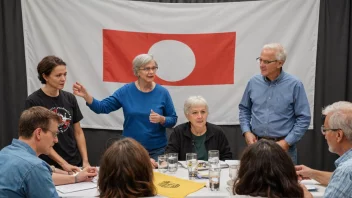 En gruppe mennesker fra ulike aldersgrupper og bakgrunner samlet rundt et bord, engasjert i en het diskusjon.