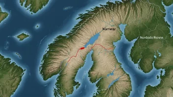 Et kart over Norge med Norddyrøys fremhevet