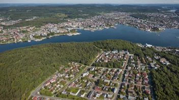 Flyfoto av Romsås, en bydel i nordøstlige Oslo