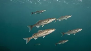 En gruppe små torsk i havet