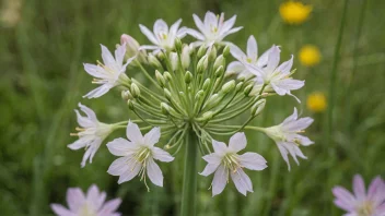 En vakker løkblomst i en hage.