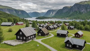 Et foto av Glomdalsmuseet friluftsmuseum i Elverum.