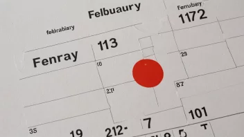 En kalender-side som viser måneden februar med en rød sirkel rundt en av dagene.