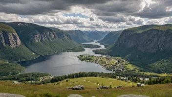 Et malerisk landskap av Drangedals kommune.