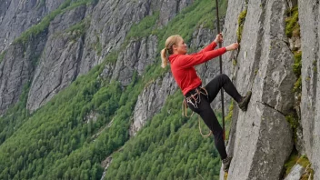 En person klatrer en stang i en stangsellerikonkurranse