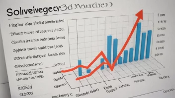 En illustrasjon av en graf som viser solvensmarginen og den nødvendige kapitalen for å opprettholde den, med en bakgrunn av finansielle diagrammer og forsikringsselskapslogoer.