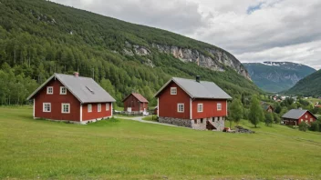 Et pittoreskt gård i Ådal, Norge