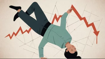 Et bilde som representerer konseptet inverst, med en person som snur noe på hodet, omgitt av finansielle diagrammer og grafer.