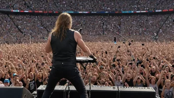 Metallica opptrer live på scenen