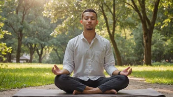 Et fredelig bilde av en person i meditasjon, omgitt av rolige elementer, som fremhever viktigheten av selvkontroll.