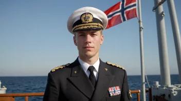 En norsk marineløytnant i uniform