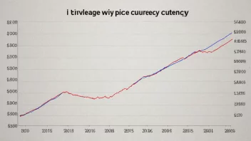 En graf som viser gjennomsnittsprisen for en valuta over en viss periode.