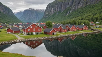 Et malerisk bilde av Rinøyvåg, en liten bygd i Norge