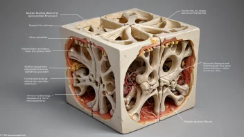 Et bilde av en kubeformet beinstruktur, som viser dens komplekse sammensetning.