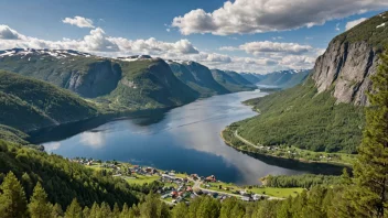 Et malerisk landskap av Seljord kommune i Telemark fylke, Norge.