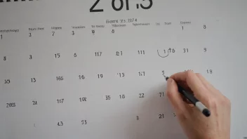 En person planlegger en hendelse på en kalender, med et ur i bakgrunnen, som illustrerer konseptet tidfesting.