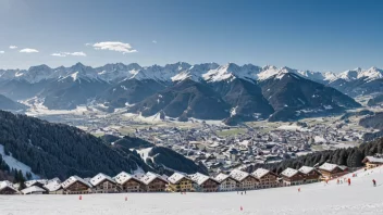 Et panorama over Kitzbühel skianlegg i Østerrike.