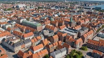 Aarhus bybilde med sine ikoniske bygninger og livlige gater.