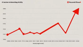 En graf som viser en nedgang i annonseringsaktivitet over tid.