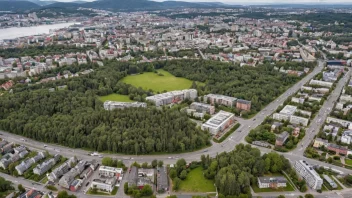 Flyfoto av Furuset, et boligområde i Oslo