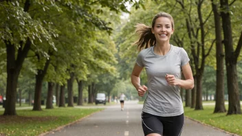 En person som løper eller jogger på en avslappet måte.