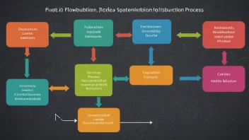 Et flytdiagram som viser en substitusjonsprosess, med tykke linjer og lyse farger.