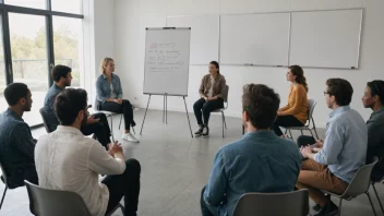 En gruppe mennesker i en profesjonell setting, engasjert i en diskusjon.