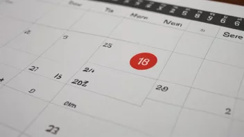 En kalender med en uthevet uke