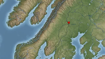 Et kart over Norge med den sydøstlige regionen markert.