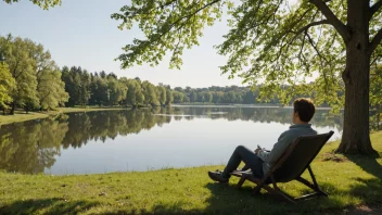 Et fredelig bilde av en person som nyter en avslappende ettermiddag i en park.