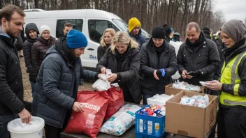 En gruppe mennesker fra organisasjonen Svenskehjelp som hjelper flyktninger