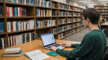 En student som studerer økonomi på biblioteket